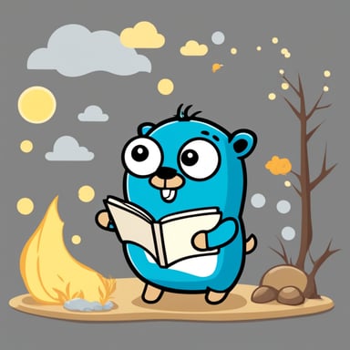 Go Blue Gopher is depicted in a 2D cartoon style, where Go Blue Gopher is shown making and loving maps.