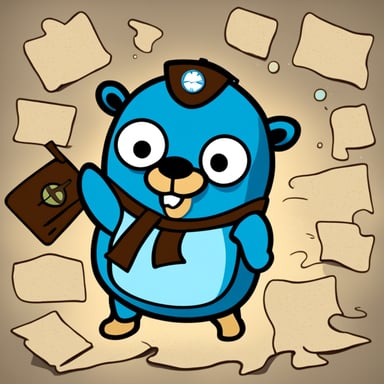 Go Blue Gopher is depicted in a 2D cartoon style, where Go Blue Gopher is shown making and loving maps.