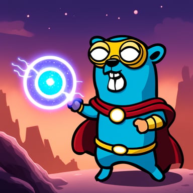 Go Blue Gopher using the Infinity Gauntlet.