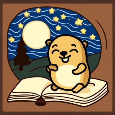 Go Blue Gopher in the style of Starry Night.
