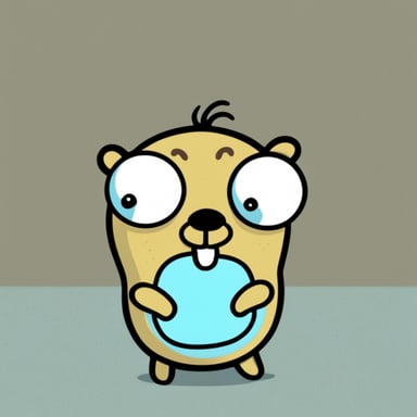 Go Blue Gopher is crying because something happened, lots of tears coming out of his eyes.