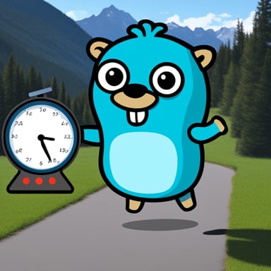 Go blue gopher running TiDB as an efficient data management system.