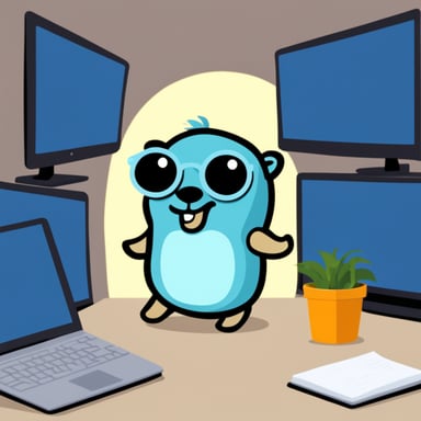 Go blue gopher with MySQL dolphin