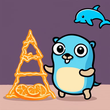 Go blue gopher with dolphin