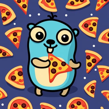 Go Blue Gopher, who is made from pizza