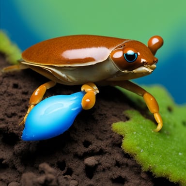 A rust crab eating Go Blue Gopher.