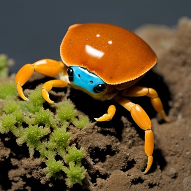 A rust crab eating Go Blue Gopher.