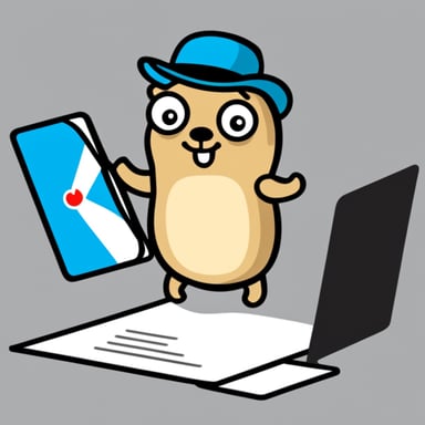 Go Blue Gopher holding an email letter.