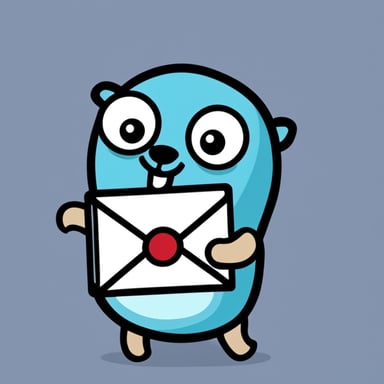 Go Blue Gopher holding an email letter.