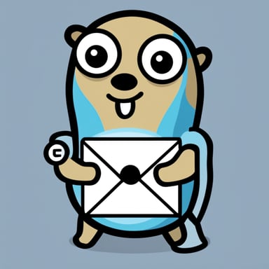 Go Blue Gopher holding an email letter.