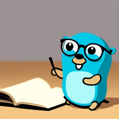 Go blue gopher with glasses.