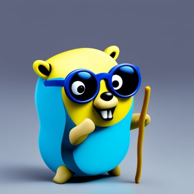 Go blue gopher with glasses.