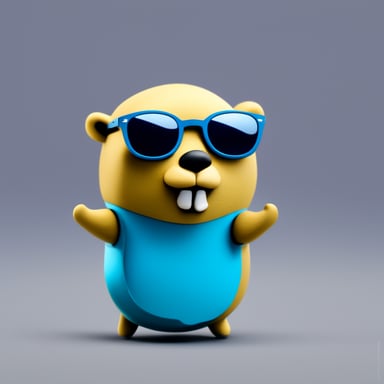 Go blue gopher with glasses.