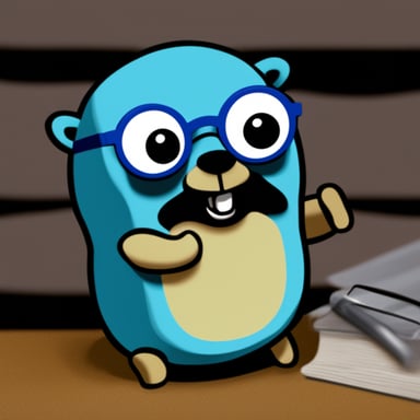 Go blue gopher with glasses.