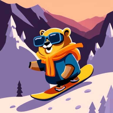 Go blue gopher snowboarding