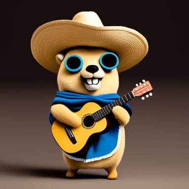 Go blue gopher as a Mexican mariachi.