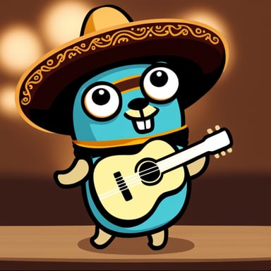 Go blue gopher as a Mexican mariachi.