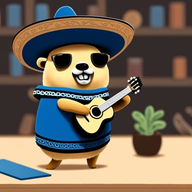 Go blue gopher as a Mexican mariachi.