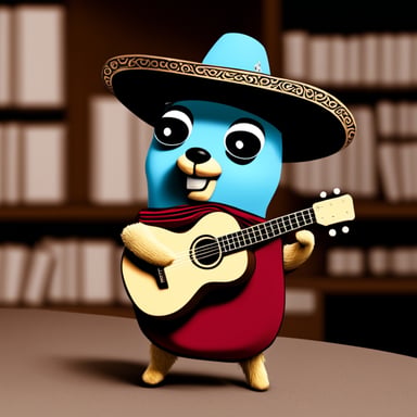 Go blue gopher as a Mexican mariachi.