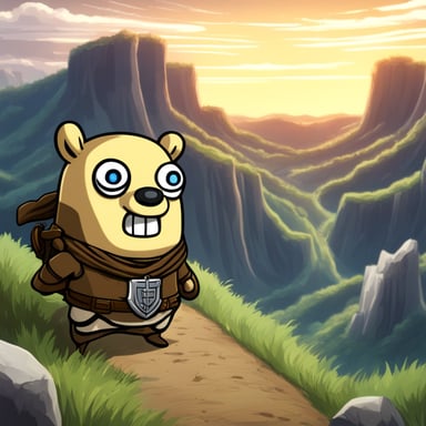Go blue gopher as an Attack on Titan character would bravely face the Titans, equipped with ODM gear and a determination as strong as the walls protecting humanity.