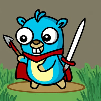 Go Blue Gopher as a dragon slayer