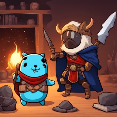 Go Blue Gopher as a dragon slayer