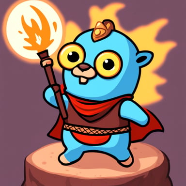 Go Blue Gopher as a dragon slayer