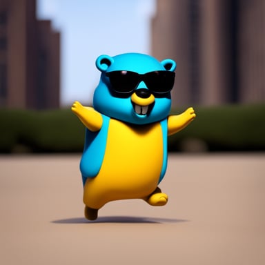 Go Blue Gopher dancing like a gabber at a rave.