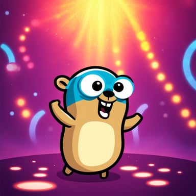 Go Blue Gopher dancing like a gabber at a rave.