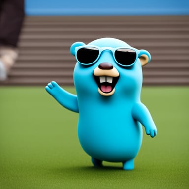 Go Blue Gopher dancing like a gabber at a rave.
