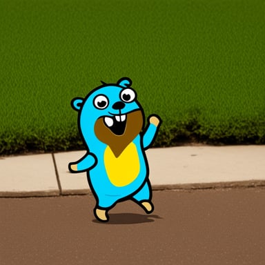 Go Blue Gopher dancing like a gabber at a rave.
