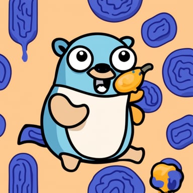 Energetic go blue gopher eating