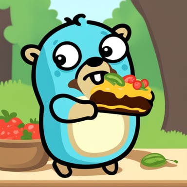 Energetic go blue gopher eating