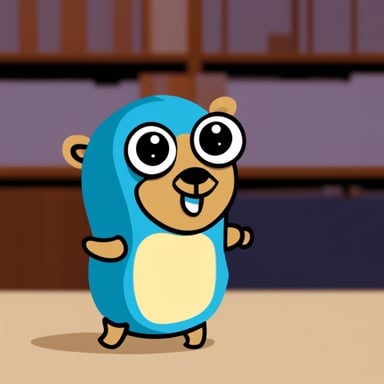 Go blue gopher as baby gopher