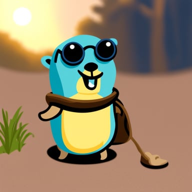 Go blue gopher as baby gopher