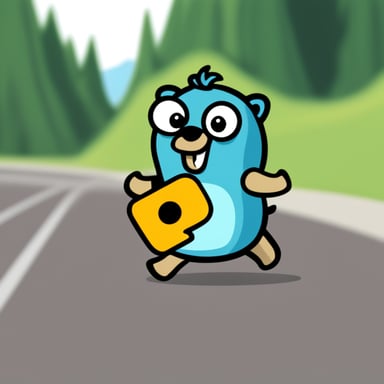 The go blue gopher logo represents a dynamic DNS application, highlighting its fast and reliable service.