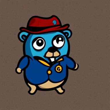 Go blue gopher logo represents the Go project, featuring the go blue gopher dressed in second-hand clothes.