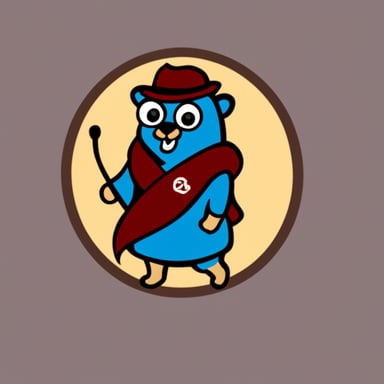 Go blue gopher logo represents the Go project, featuring the go blue gopher dressed in second-hand clothes.