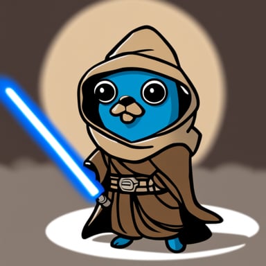 Go Blue Gopher as a Jedi in Star Wars.