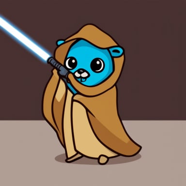 Go Blue Gopher as a Jedi in Star Wars.