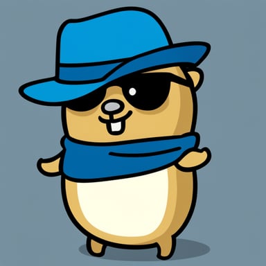 Go Blue Gopher as Ryan Gosling alike blue Golang gopher