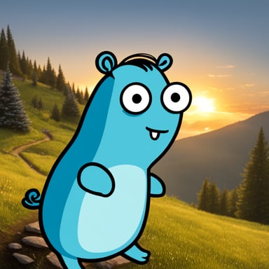 Go Blue Gopher as Moomin in Go Language Gopher