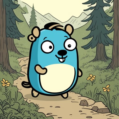 Go Blue Gopher as Moomin in Go Language Gopher