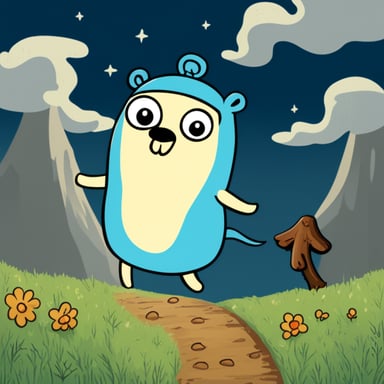 Go Blue Gopher as Moomin in Go Language Gopher