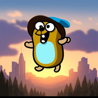 Go Blue Gopher is goofy. Go Blue Gopher is big.