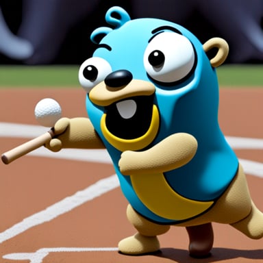 Go Blue Gopher is goofy. Go Blue Gopher is big.