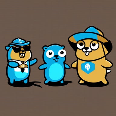 A mashup between go blue gopher as Datadog and go blue gopher as Gopher.