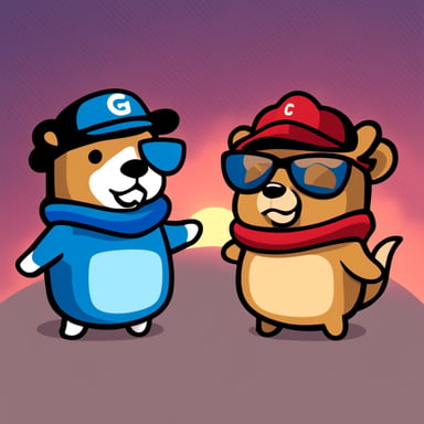 A mashup between go blue gopher as Datadog and go blue gopher as Gopher.