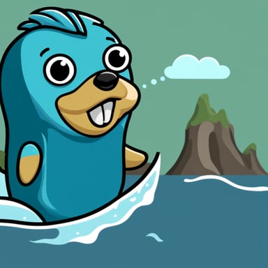 Go Blue Gopher hugging a MySQL dolphin