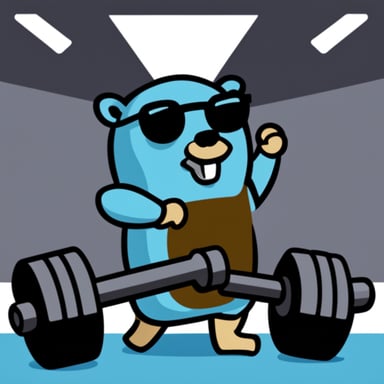 Go Blue Gopher lifting weights